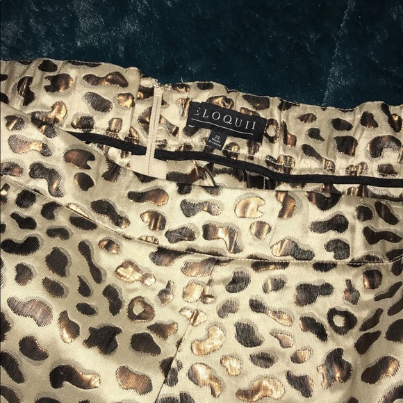 NWT Eloquii Metallic Leopard Pleated Skirt Sz 22 - Picture 5 of 8